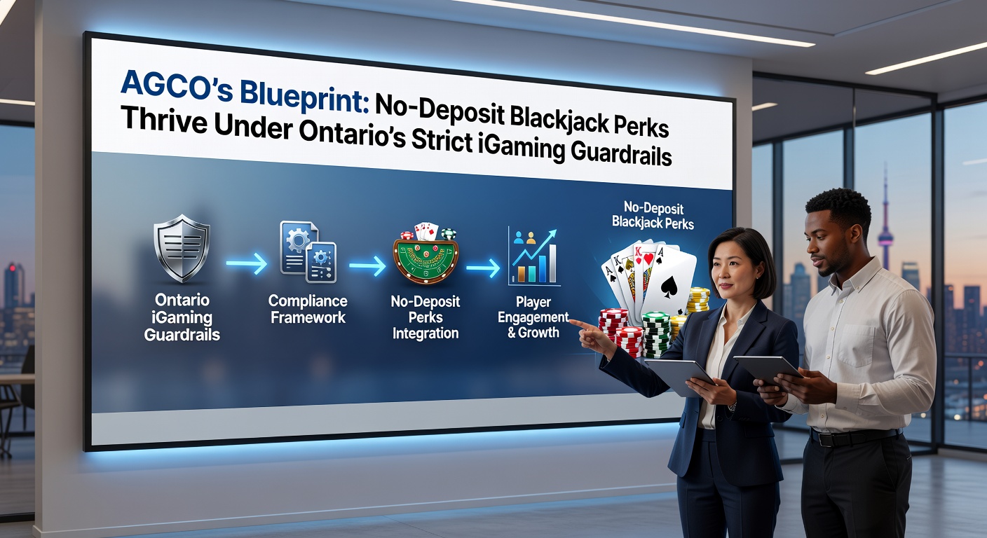 Graph showing rising no-deposit blackjack participation in Ontario iGaming from 2022-2026, with regulatory compliance icons