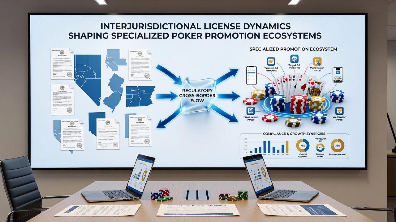 Map highlighting key jurisdictions and their influence on specialized poker bonus networks